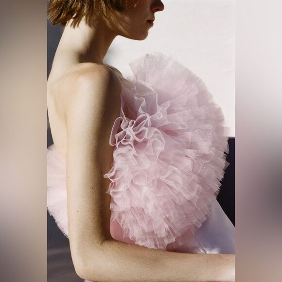 ZARA VOLUMINOUS TULLE MINI DRESS - Picture 5 of 9